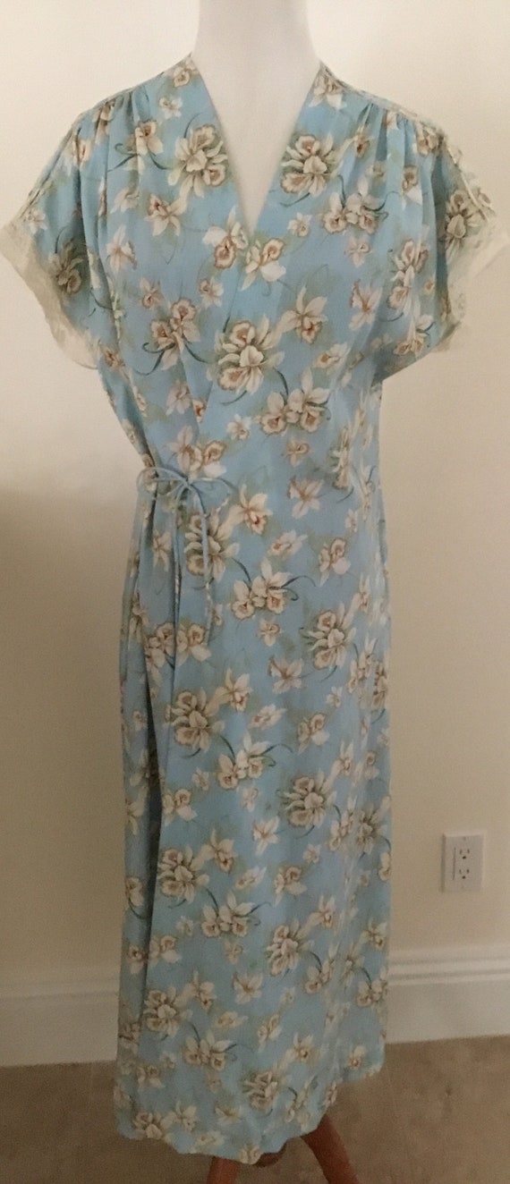 Rare vintage Christian Dior lilly print robe shor… - image 3