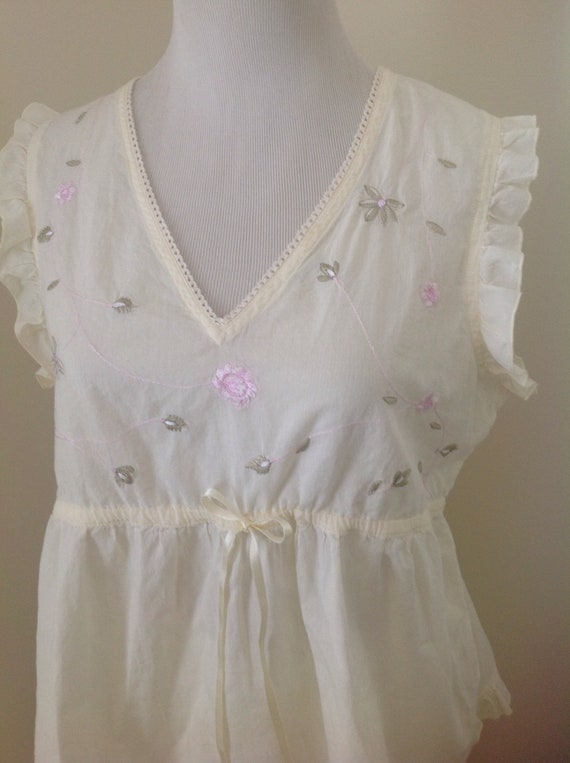 Laura Ashley Adorable Cotton Light Yellow Embroide