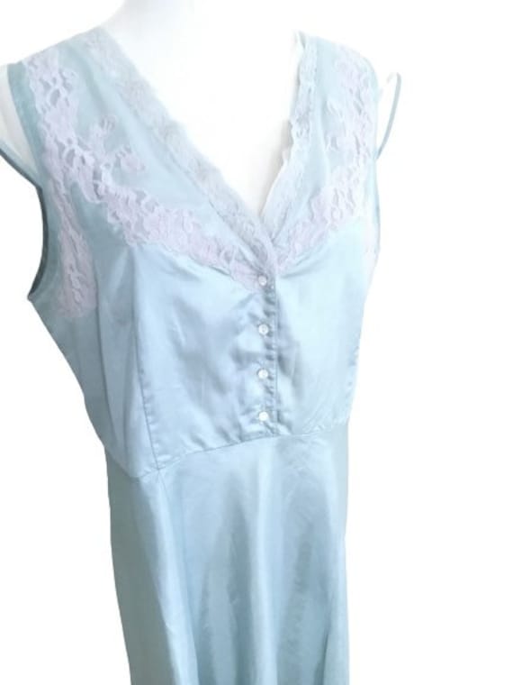 Vintage Teal Taffeta April Cornell Long Nightgown… - image 1