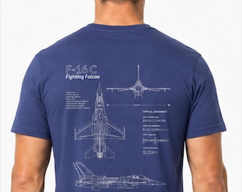 Camiseta de alto rendimiento con el diseño del avión F-16 C/D Fighting Falcon