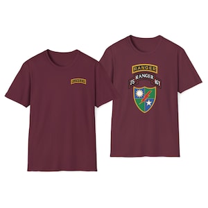Ranger Regiment T-shirt, Full Color Tab, Regimental Crest,