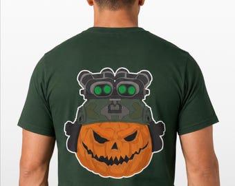 Camiseta táctica de calabaza para Halloween con gafas de visión nocturna