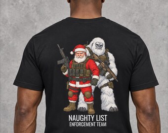 Camiseta táctica navideña de Santa Claus y Yeti