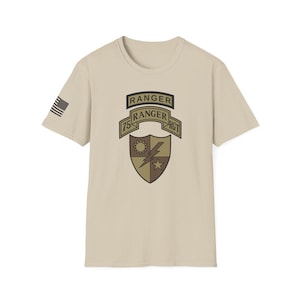 Ranger Regiment T-Shirt, U S Army, OCP Subdued Colors, Airborne Tab, Regimental Crest Military Tee, Veteran Gift