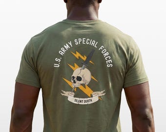Silent Death Skull Green Beret Softcore T-Shirt