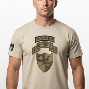 Camiseta de algodón discreta del 75.º Regimiento de Rangers