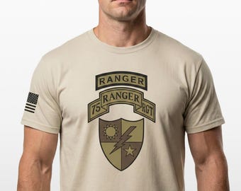 Camiseta de algodón discreta del 75.º Regimiento de Rangers