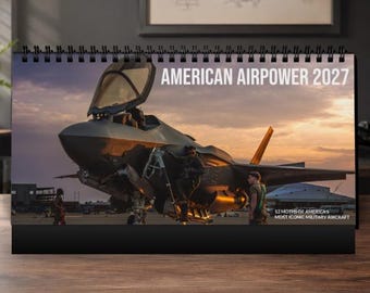 Calendario de escritorio de aeronaves militares American Airpower 2027
