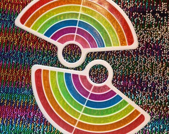 Rainbow practice flow fans | Russian grip | fully customizable