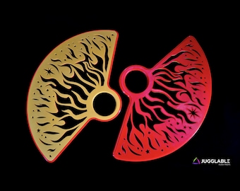 Fire Night practice flow fans | Russian grip | fully customizable