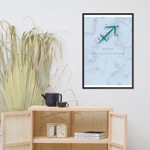Sagittarius Zodiac Sign Poster – Zodiac Print Wall Art – Astrology Gift Idea – Horoscope Art