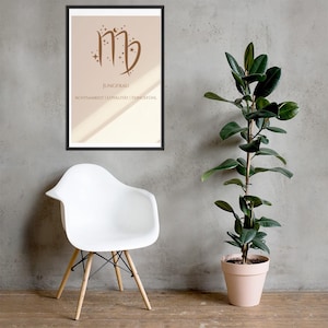 Virgo Zodiac Sign Poster | Minimalist Astrology Wall Art | Virgo Birthday Gift | Zodiac Sign Print