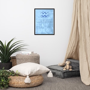 Zodiac Poster Aquarius – Zodiac Print with modern astrology design, wall decoration for creative free spirits, gift idea