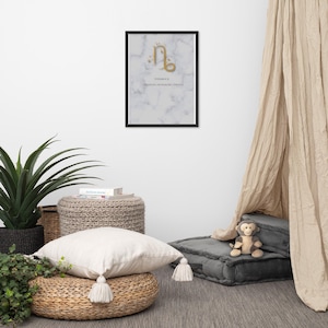 Poster del segno zodiacale Capricorno – Disciplina | Resistenza | Successo – Stampa Zodiacale | Decorazione murale dell'oroscopo