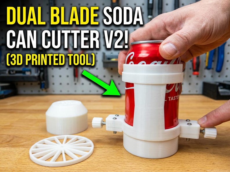 3D Printed Dual Bladed Soda Can Cutter/soda Can Slicer Tool Version 2 ...