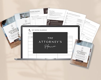 Attorney Planner: Legal Practice Organizer, Client & Case Tracker (PDF)
