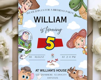 Editable Any Age Toy Story Birthday invitation, Toy Story Party Invite, Toy Story 5 Birthday Invitation, Kids Birthday Invites