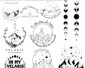 Paquete SVG de Velaris City of Starlight, Tribunal Nocturno de ACOTAR (svg, png, eps)