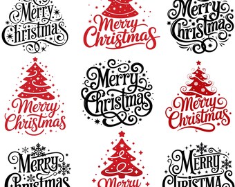 Paquete de archivos SVG navideños, adornos, frases de invierno (descarga digital)