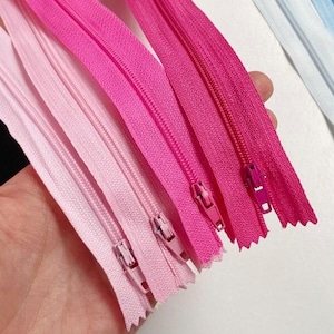 Paquete de 10 cremalleras de nailon de alta calidad, brillantes y vibrantes, de 18 cm (7 pulgadas), ideales para bolsos, carteras y proyectos de costura.