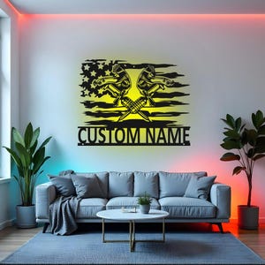Custom Tattoo Artist Sign LED Metal Wall Art, Personalized Tattoo Shop Decor, Tattoo Lover Gift, Tattoo Studio Wall Decoration