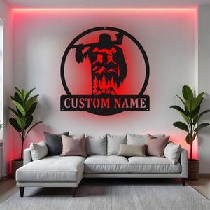 Custom Tree Arborist Sign LED Metal Wall Art, Personalized Arborist Gift, Forestry Decor for Office, Cabin or Home