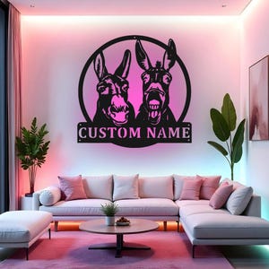 Custom Donkey Sign LED Metal Wall Art, Personalized Donkey Decor, Farm Animal Home Decoration, Funny Donkey Gift Idea