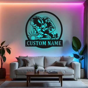 Custom Welder Sign LED Metal Wall Art, Personalized Welder Name Decor, Metal Wall Art Gift for Welder, Workshop Decor