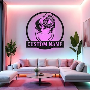 Custom Manatee Sign LED Metal Wall Art, Personalized Sea Animal Decor, Ocean Lover Gift, Coastal Home Sign