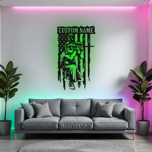 Custom Paintball Sign LED Metal Wall Art, Personalized Paintball Player Decor, Paintball Team Gift, Game Room Decoration