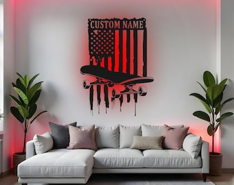 Custom Skateboard Sign LED Metal Wall Art, Personalized Skateboarding Decor, Teen Boy Gift, Skateboarder Room Sign