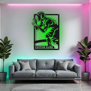 Custom Female Wrestler Sign LED Metal Wall Art, Personalized Wrestling Decor, Gift for Wrestler, Girls Room Sports Decor