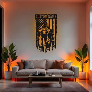 Custom Gorilla Sign LED Metal Wall Art, Personalized Gorilla Decor, Wildlife Animal Gift, Gorilla Lover Room Decoration