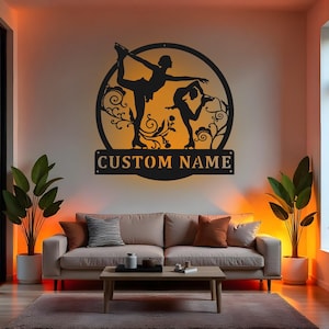 Placa de patinação artística personalizada com LED, arte de parede em metal, presente personalizado para patinadores no gelo, decoração de patinação artística para quarto