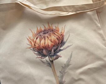 Tote Bag with Carlina acaulis