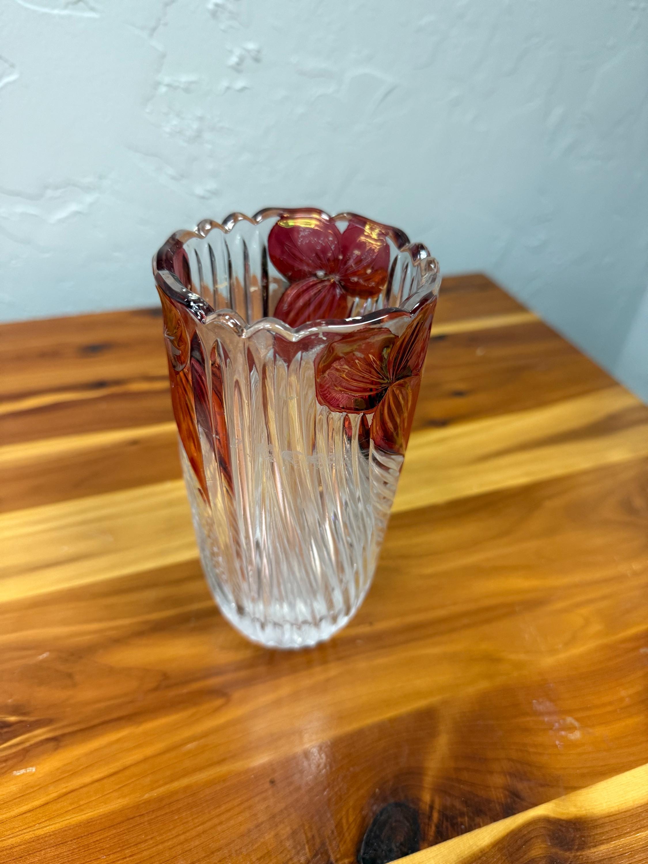 ドイツ　アンナヒュッテ　　クリスタルガラス花瓶 ドイツ アンナヒュッテ（annahutte crysta）花瓶 クリスタル