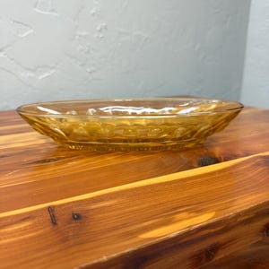 vintage amber glass relish dish