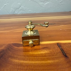 vintage brass miniature coffee grinder