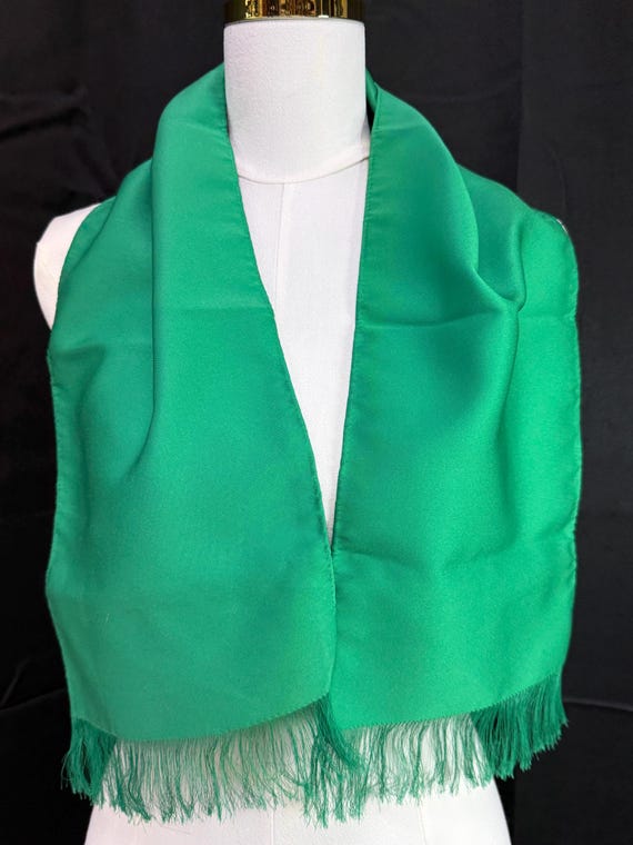 Green Fringe Rectangular Polyester Retro Statemen… - image 2