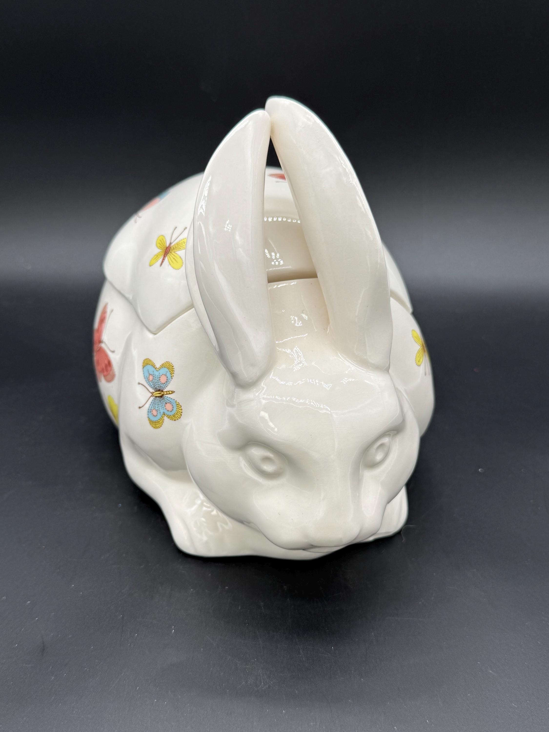 FITZ AND FLOYD Japan Ceramic Rabbit With Butterflies Canister - Etsy
