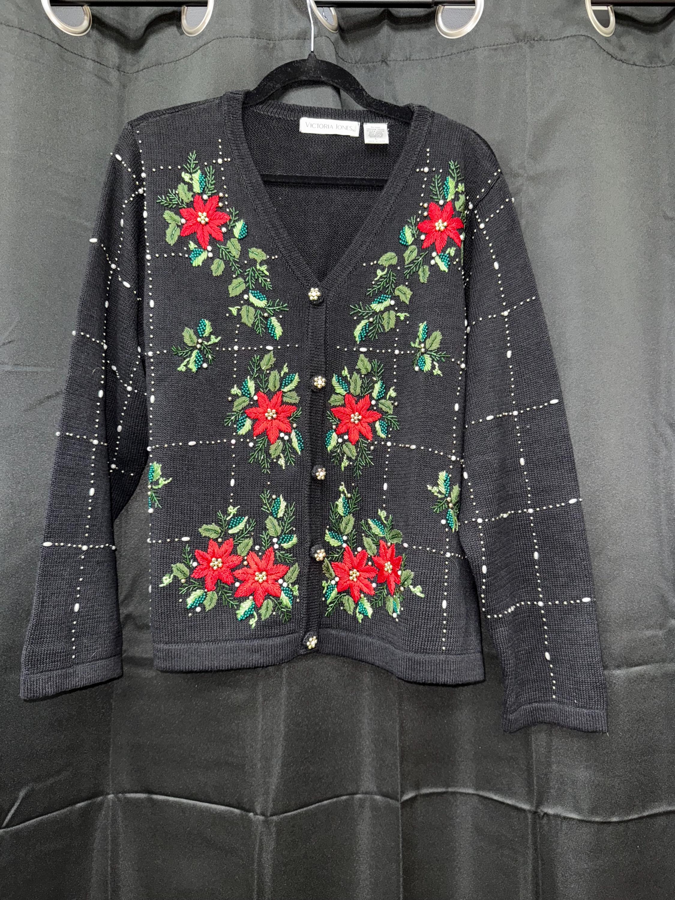Vintage Victoria Jones Christmas Holiday Sweater Cardigan - Etsy