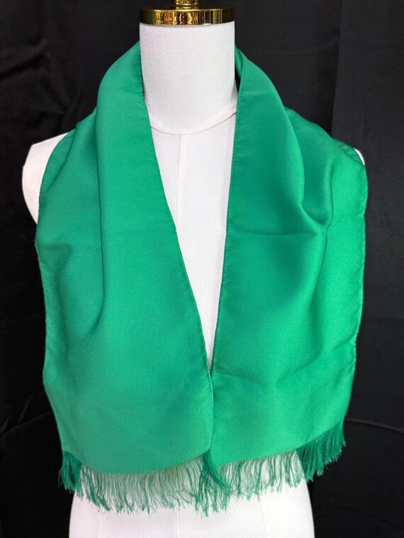 Green Fringe Rectangular Polyester Retro Statemen… - image 3