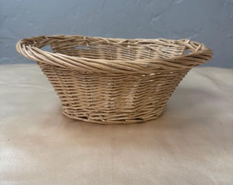 ヴィンテージ ウィッカー オーバル バスケット ハンドル付き - Etsy 日本