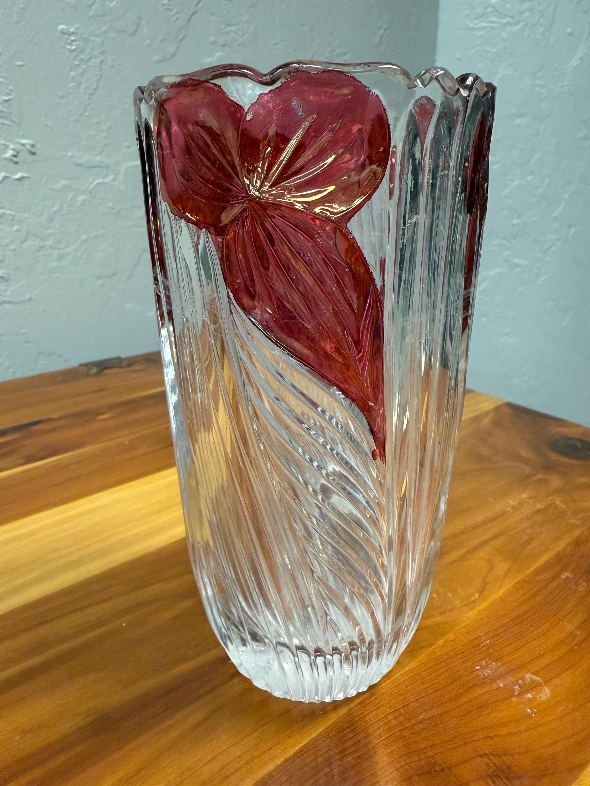 ドイツ　アンナヒュッテ　　クリスタルガラス花瓶 ドイツ アンナヒュッテ クリスタルガラス花瓶 - メルカリ