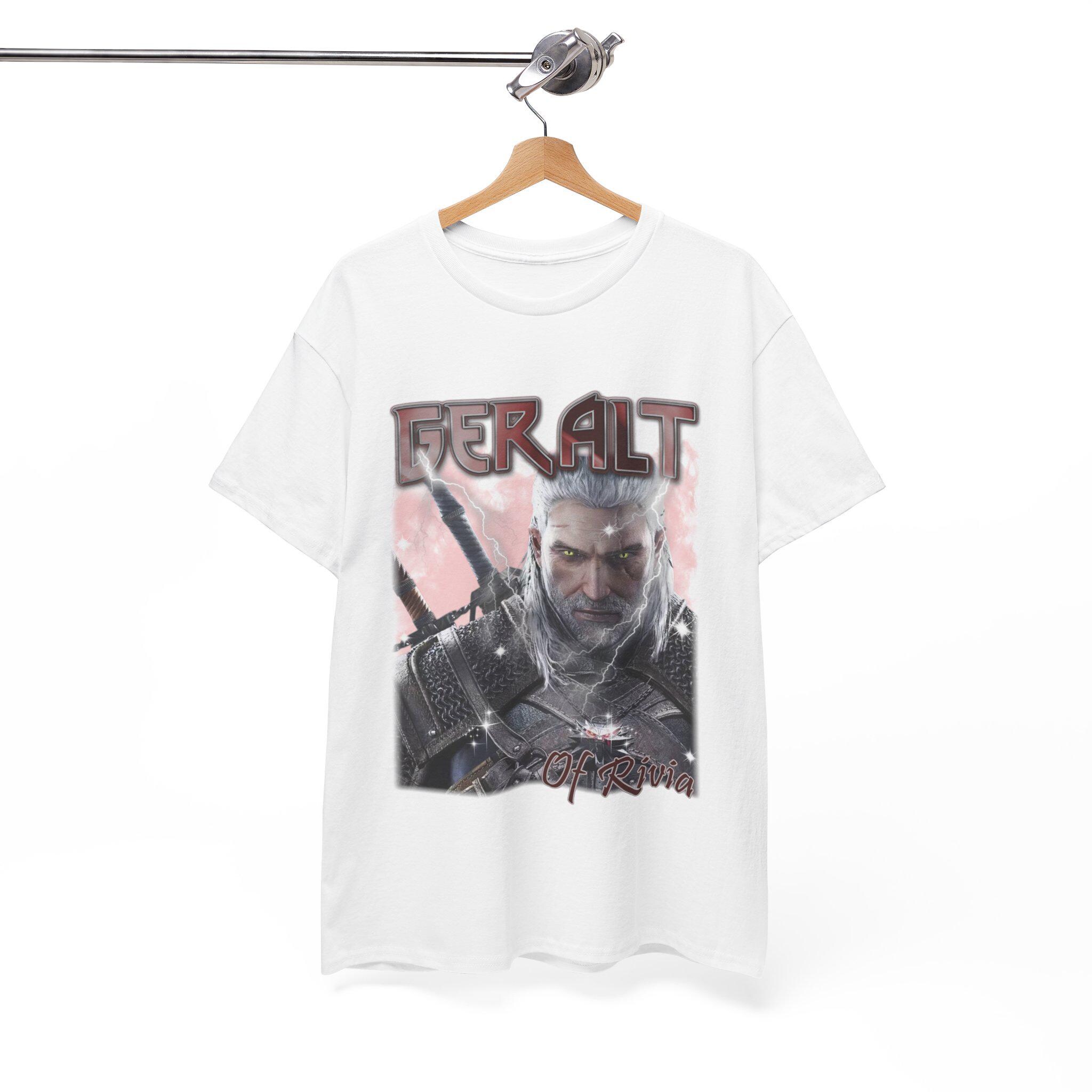 Geralt of Rivia Shirt Anime Unisex Heavy Cotton Tee,Unique Art Wear,The Witcher Merch,Vesemir,Gift for Fans,Graphic Tee Design Clothing