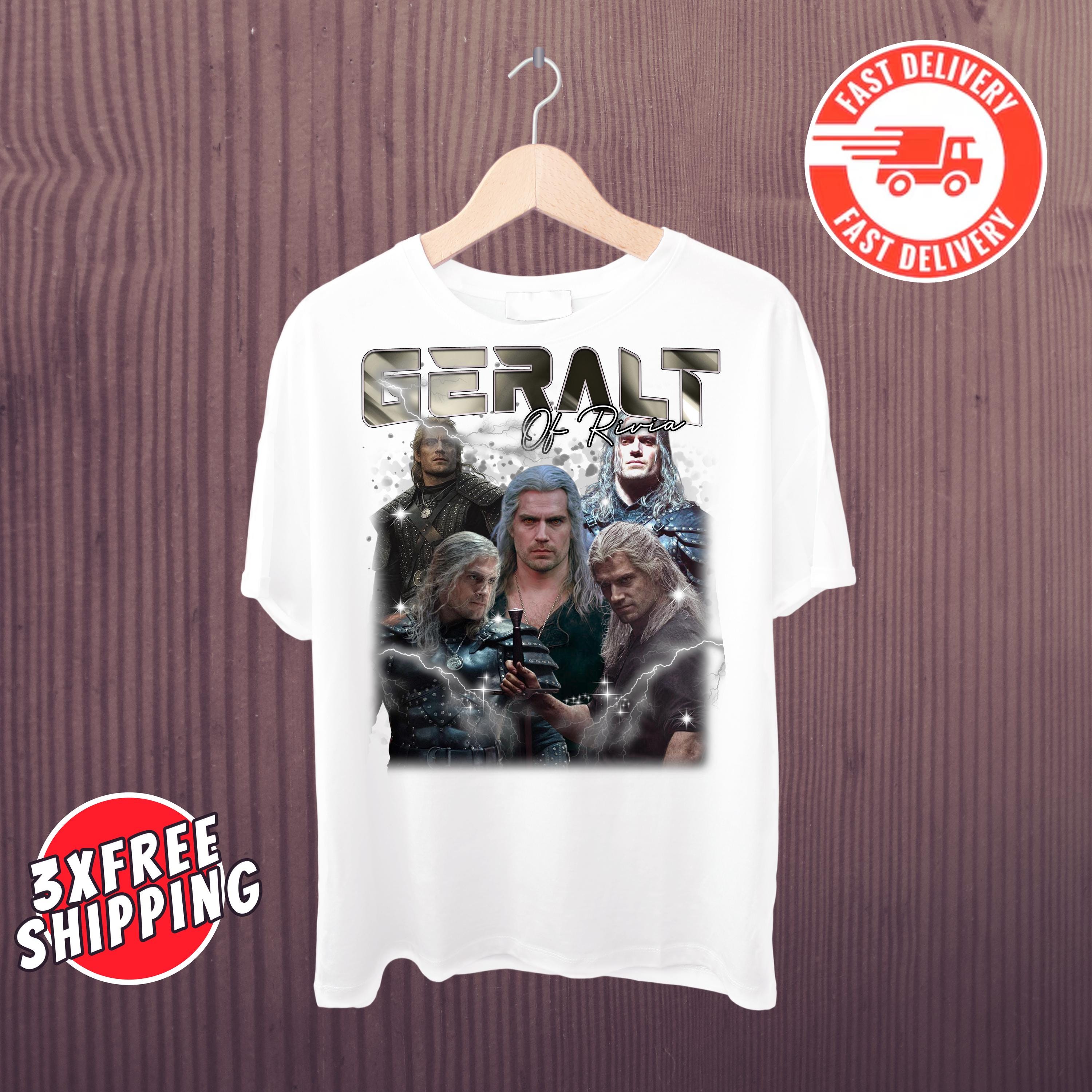 GERALT of RIVIA Shirt Anime Unisex Gift for Fans,The Witcher Merch,Henry CAVILL,Graphic Tee Design Clothing,Geralt