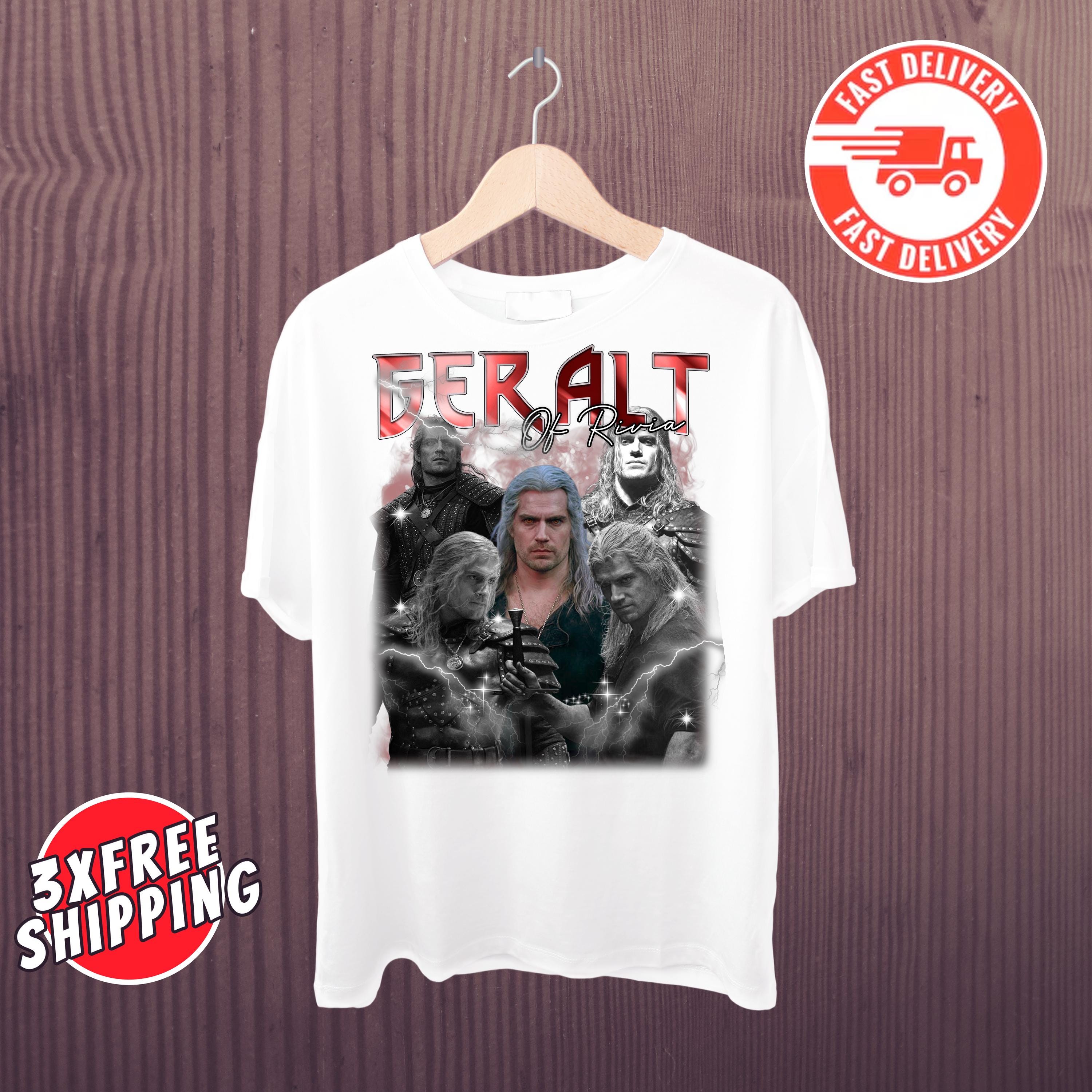 GERALT of RIVIA Shirt Anime Unisex Gift for Fans,The Witcher Merch,Graphic Tee Design Clothing,Geralt,Henry CAVILL