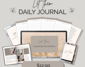 Diario Déjalos inspirado en el viaje de crecimiento personal de Mel Robbins Cuaderno motivacional y empoderador Salud mental Bienestar Descarga instantánea