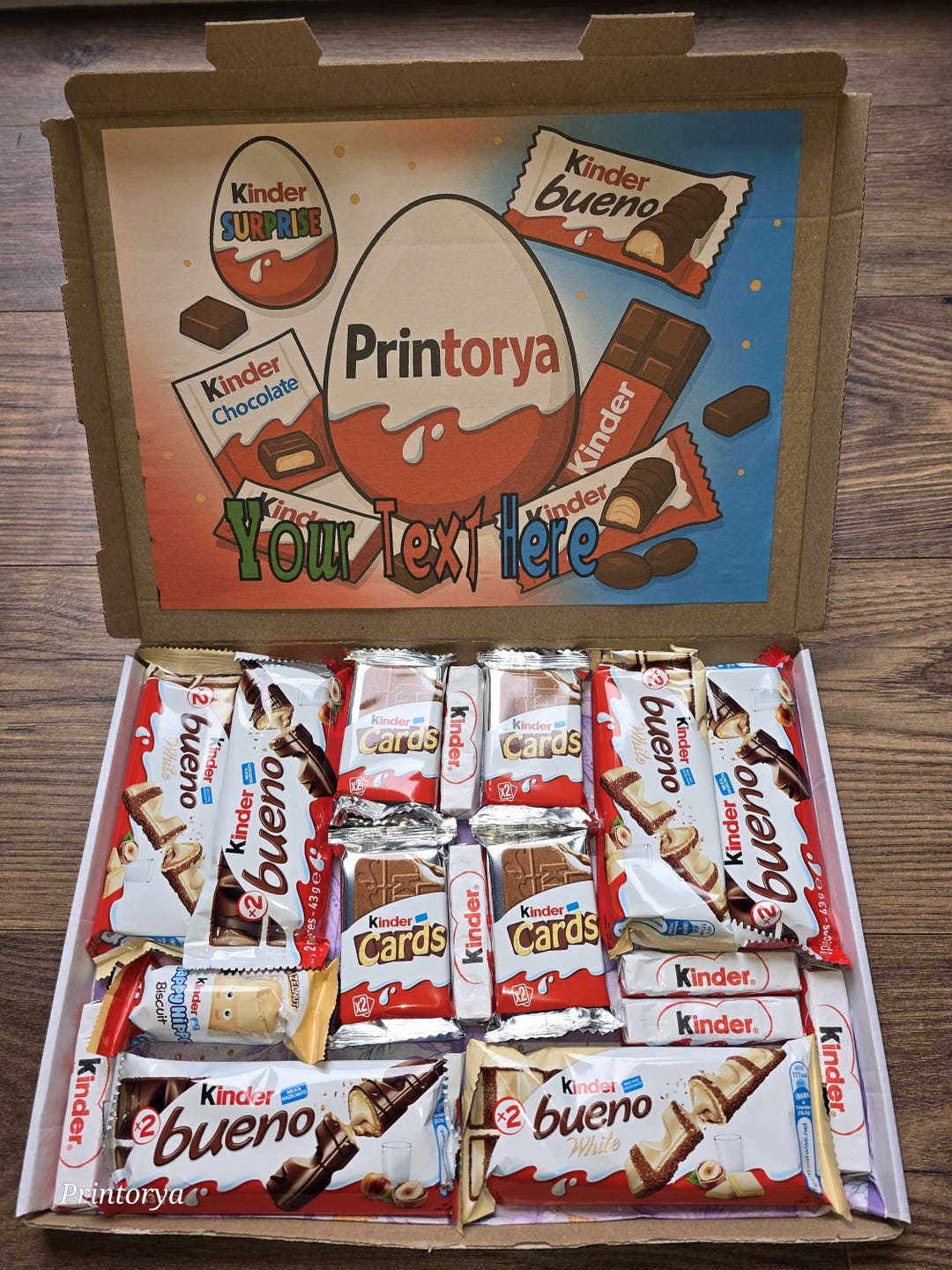 Kinder Birthday Sweet Box | Personalised Chocolate Gift Hamper | Custom ...