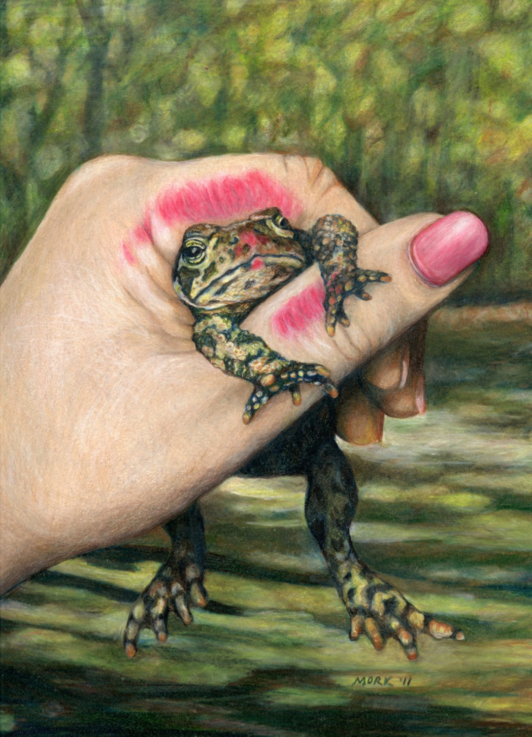The Wrong One - Princess Kissing Frog Art Giclee Print